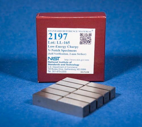 SRM 2197 - 低能量Charpy V-缺口樣本(自驗證，2毫米射手)
